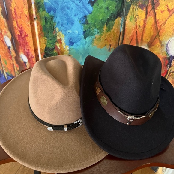 🤠👀 Mom and Me Cowboy Hat Set NWOT (set includes 2 hats) - Picture 1 of 6